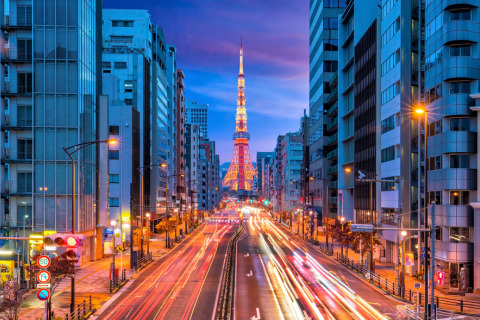 Tokyo's neon-lit city streets.