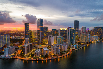 The skyline of Brickell, Miami's financial center.